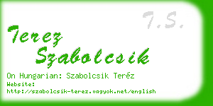 terez szabolcsik business card